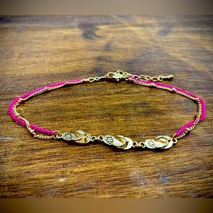 Sandals ankle bracelet with pink and gold chains * free w/purchase